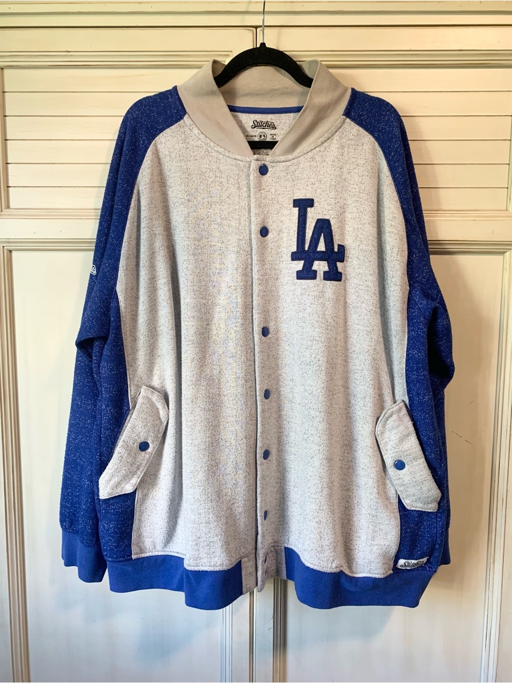 Vintage LA Dodgers Baseball Varsity Jacket Y2K Men's XXL Zip Up Sweatshirt